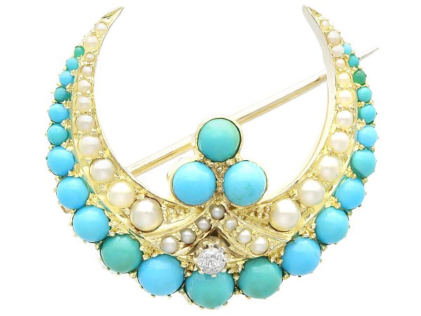 Antique Turquoise Brooch