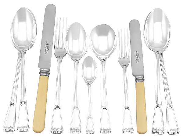 Art Deco Style Silver Cutlery Service