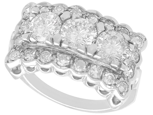 Large 1950s Diamond Cluster Ring