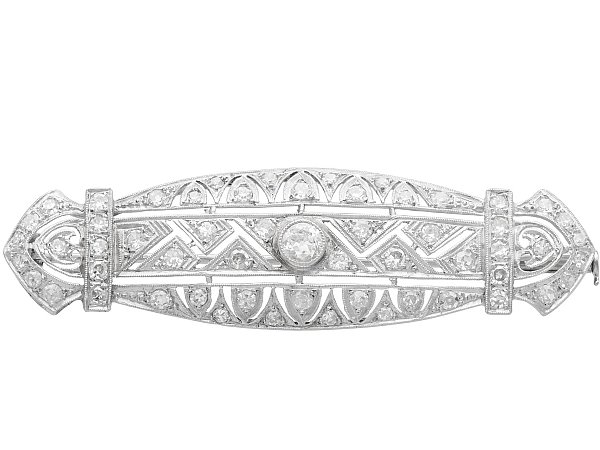 Art Deco Platinum Diamond Brooch