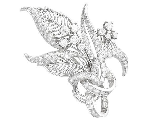 1950s Diamond Brooch in Platinum