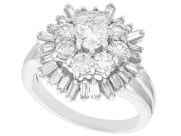18k White Gold Diamond Cluster Ring