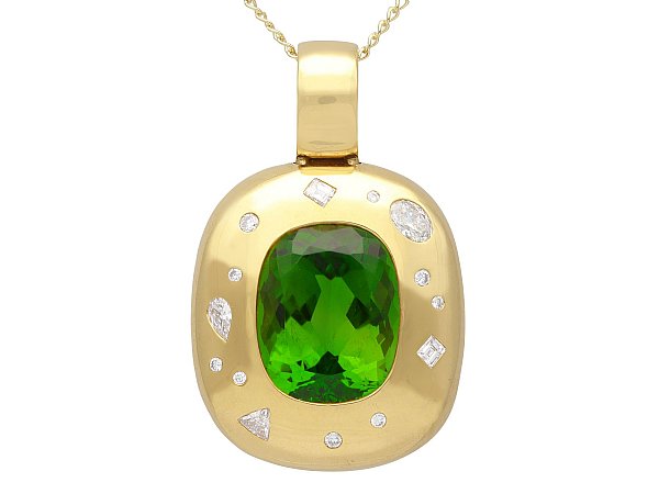 Vintage Green Tourmaline Pendant 
