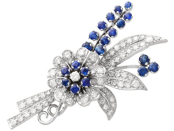 Vintage Sapphire and Diamond Brooch