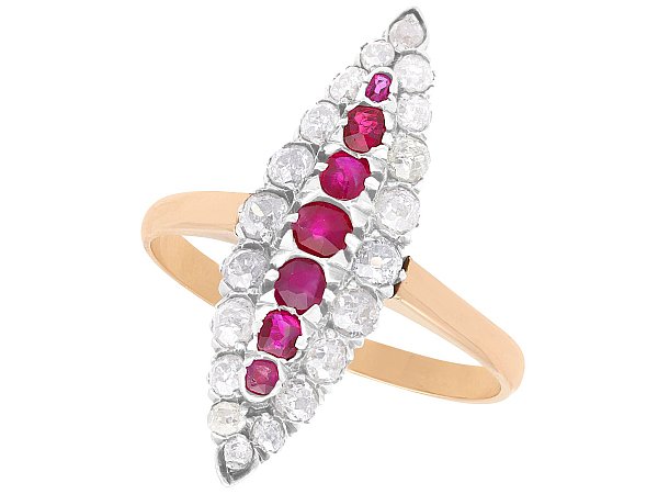Victorian Ruby and Diamond Gold Ring