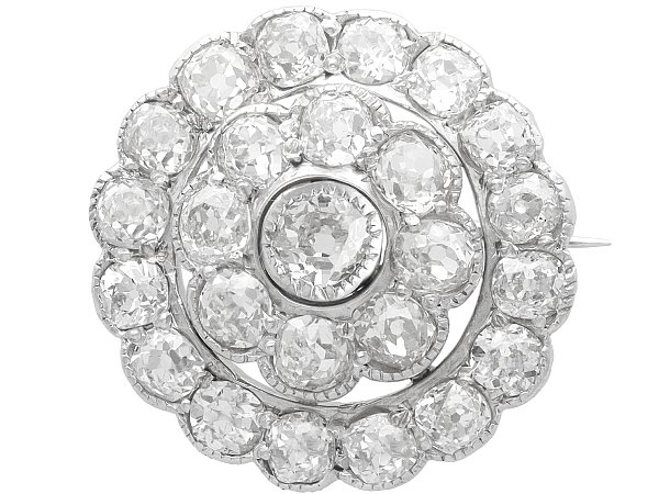Victorian Diamond Brooch White Gold