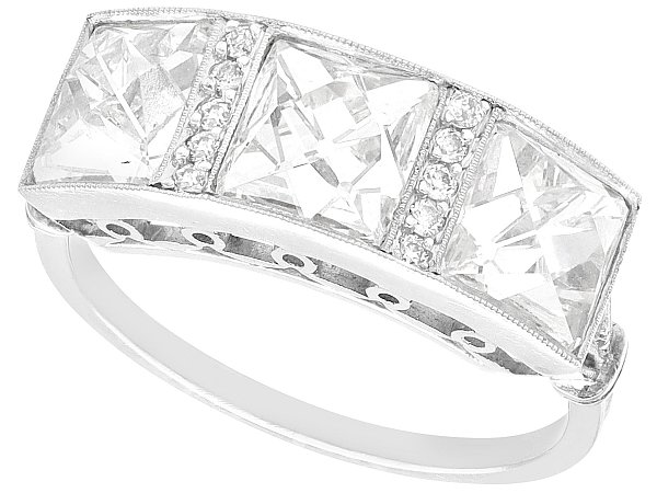 French Cut Diamond Trilogy Ring