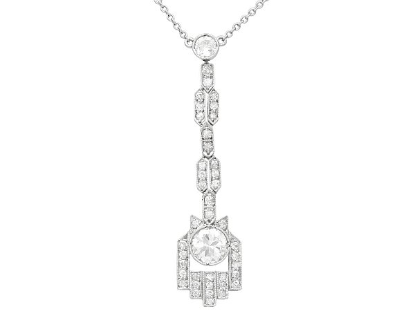 Art Deco Diamond Pendant Platinum