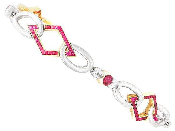 Edwardian Ruby and Diamond Bracelet 