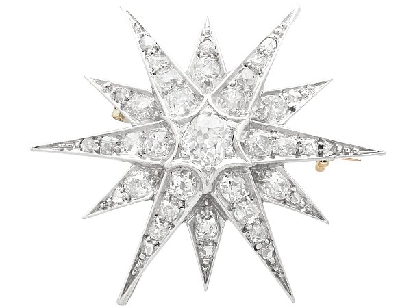 Diamond Star Brooch Victorian