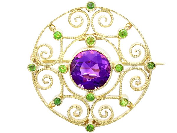 Amethyst Brooch Antique UK