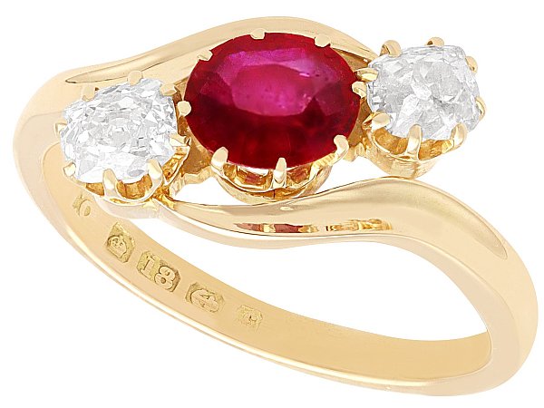 Edwardian Ruby and Diamond Ring 