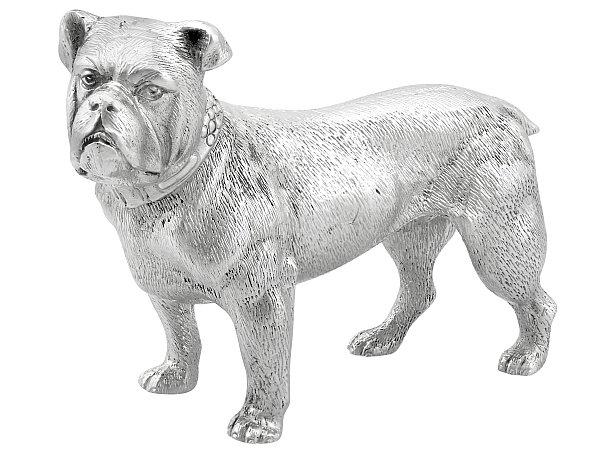 Vintage Silver Dog Figurine 