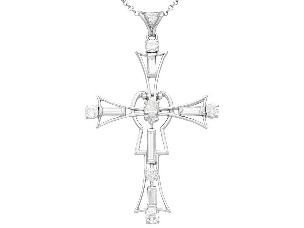 Diamond Cross Pendant in Platinum