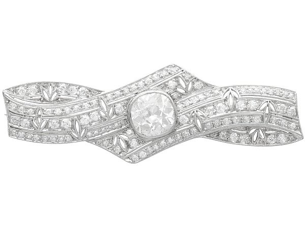 1920s Diamond Brooch Platinum