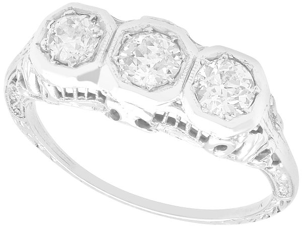 1 Carat 3 Stone Diamond Ring