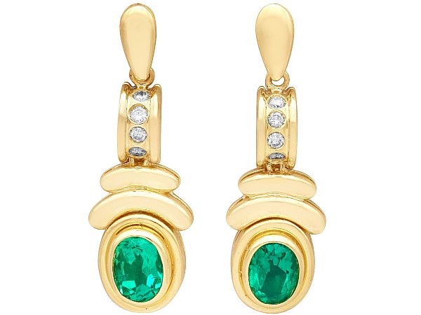Vintage Art Deco Emerald Earrings