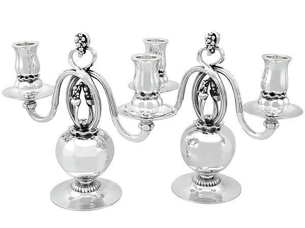 Georg Jensen Silver Candelabra