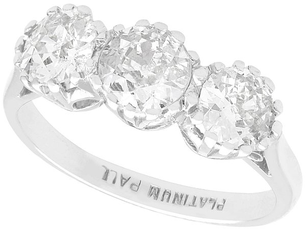 Palladium Trilogy Ring Diamonds