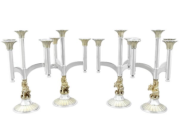 3 Arm Candelabra Sterling Silver 