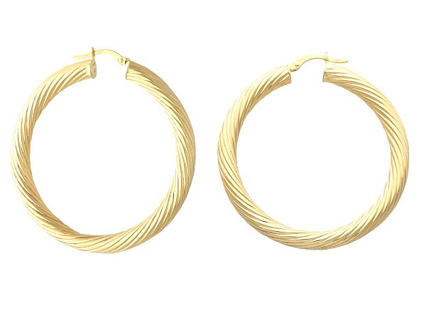 Vintage Yellow Gold Hoop Earrings