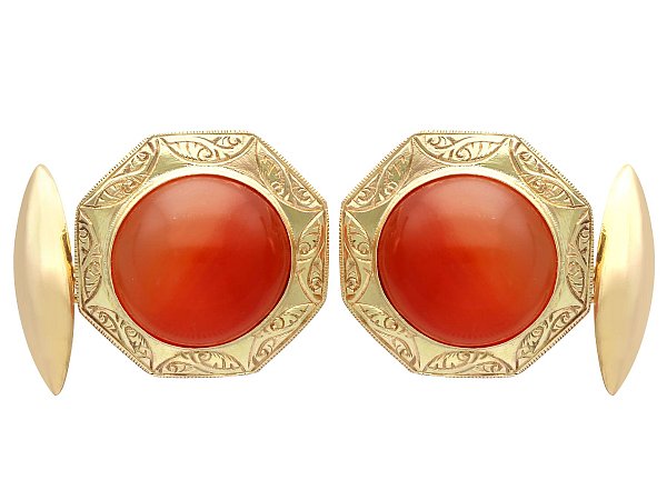 Carnelian Cufflinks in Gold UK