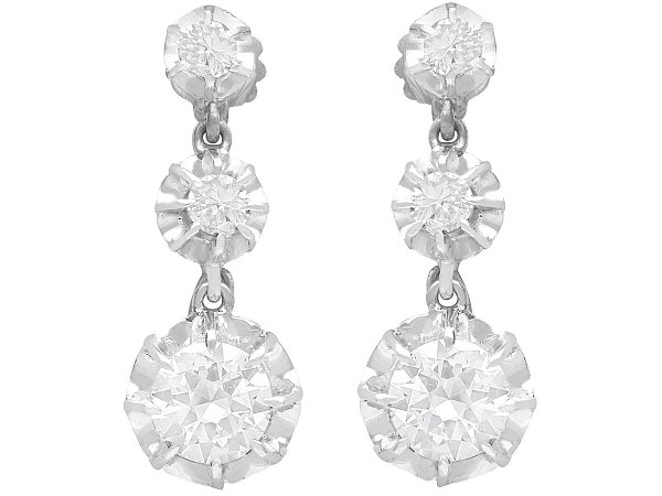 Antique Diamond Drop Earrings