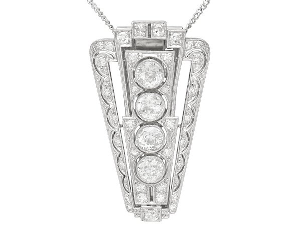 Art Deco Diamond Clip Pendant 