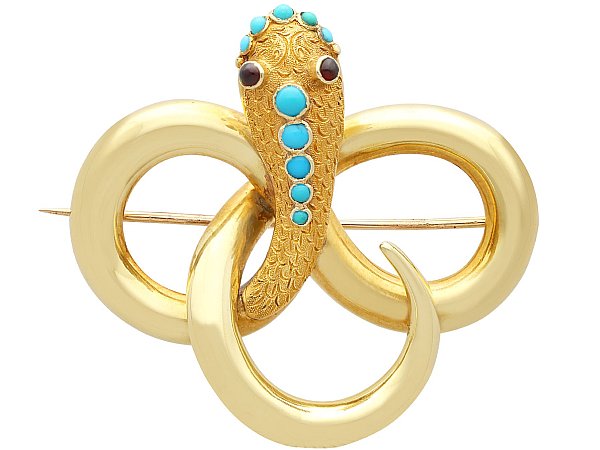 Gemstone Snake Brooch UK