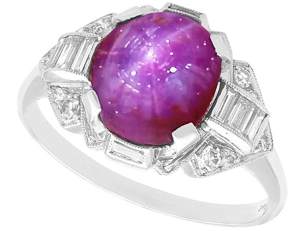 Star Ruby Diamond Ring Platinum 