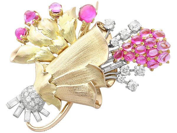 Vintage Pink Sapphire Brooch