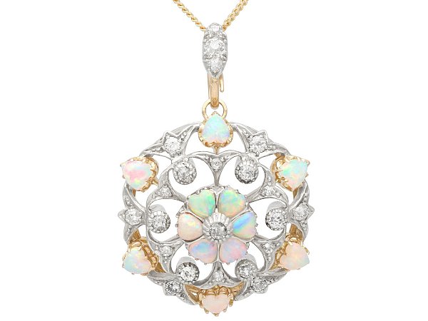 Victorian Opal Pendant with Diamonds