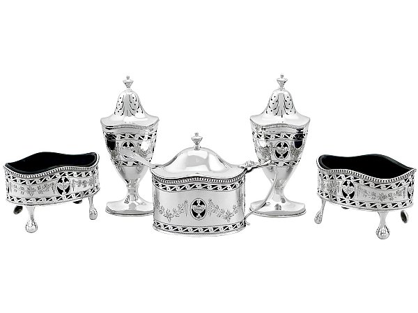 Vintage 5 Piece Condiment Set