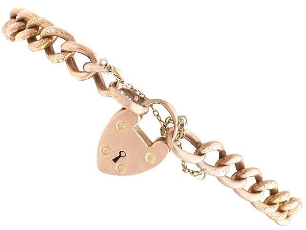 Antique Gold Chain Bracelet with Padlock