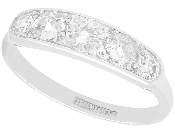 Antique 5 Stone Diamond Ring Platinum