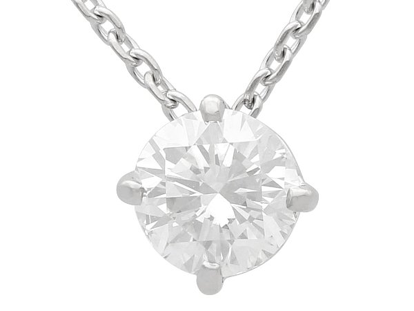 Diamond Solitaire Pendant in White Gold