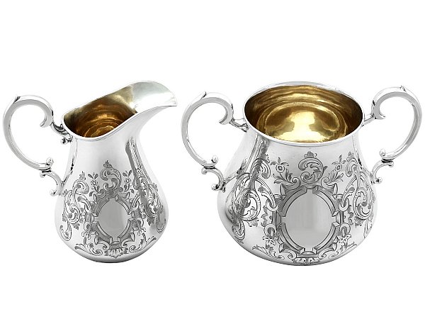 Sterling Silver Cream Jug and Sugar Bowl