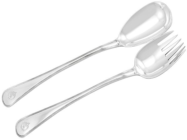 Solid Silver Salad Servers