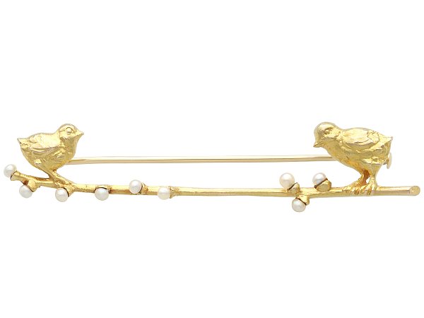 Bird Brooch in Yellow Gold