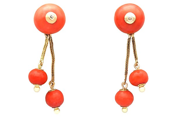 Antique Coral Earrings UK