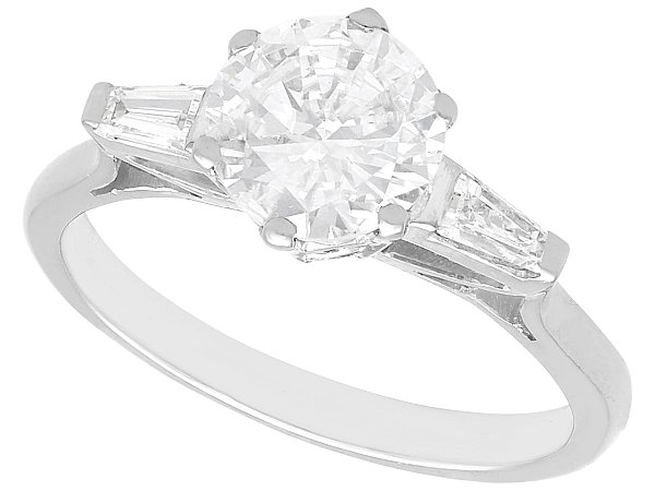 Diamond Ring with Baguette Shoulders