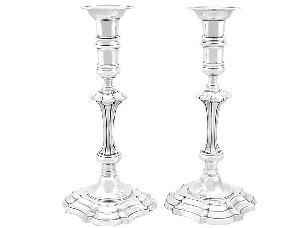 20th Century Silver Candlesticks UK 