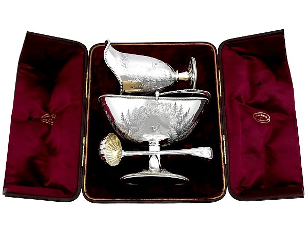 Silver Creamer and Sugar Set Boxed