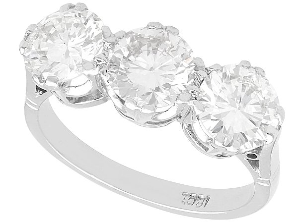 1950s Three Stone Diamond Ring for Sale