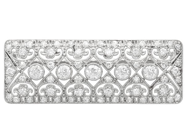 Edwardian Rectangular Diamond Brooch