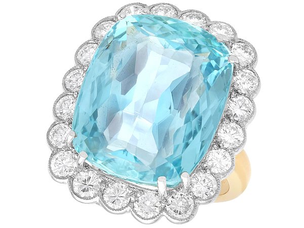 Vintage Aquamarine Ring in Yellow Gold UK 