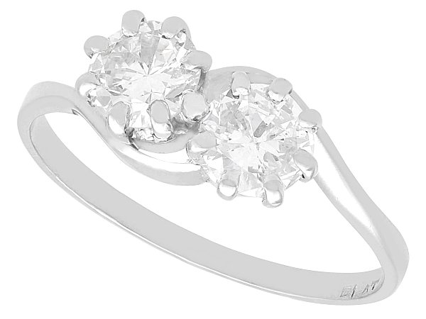 Two Stone Diamond Ring in Platinum