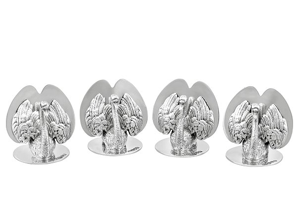 Silver Swan Menu Holders