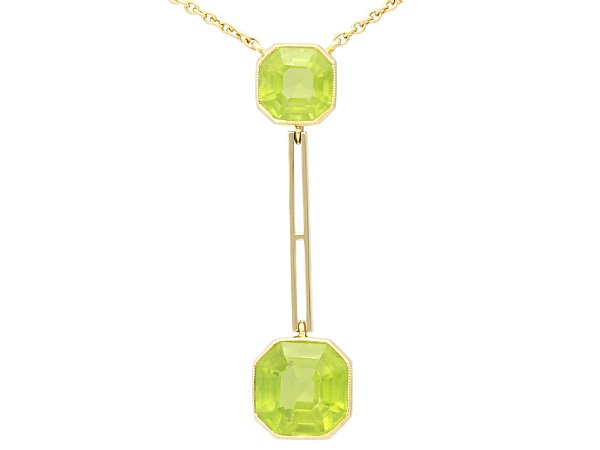 Peridot Drop Pendant Yellow Gold