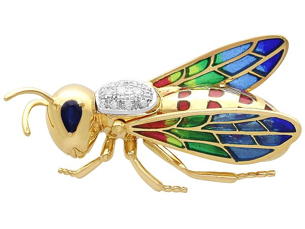 Vintage Bug Brooch with Gemstones